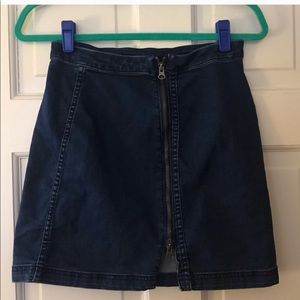 Free people zip it to denim skirt